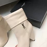 YSL white leather boots - 4