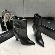 YSL black leather boots - 1