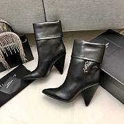 YSL black leather boots - 6