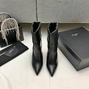 YSL black leather boots - 5