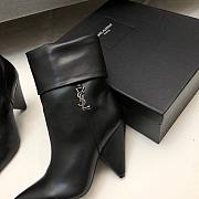 YSL black leather boots - 3