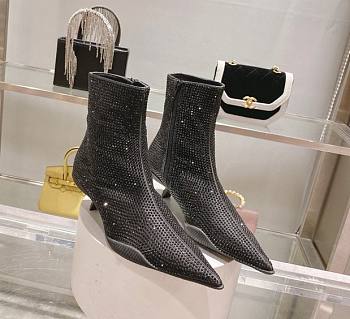 Prada black glitter boots