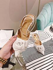 Chanel white rose sandals - 3