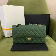 Chanel green caviar flap bag 25cm - 1