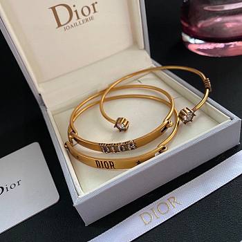 Dior Antique Gold Metal Bracelet Set