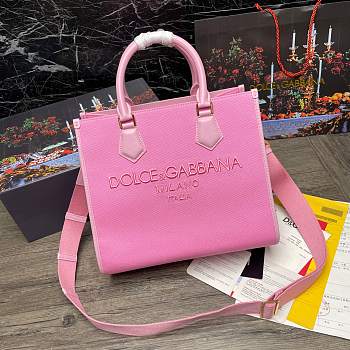 DG canvas shopper embroidered logo pink bag