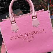 DG canvas shopper embroidered logo pink bag - 5