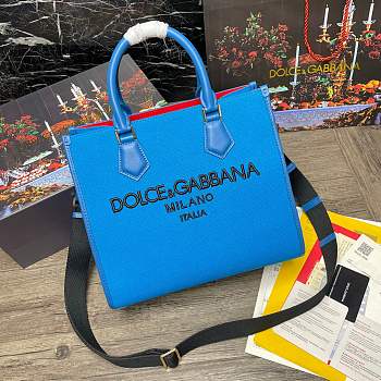 DG canvas shopper embroidered logo blue bag
