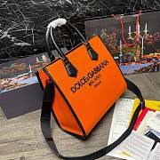 DG canvas shopper embroidered logo orange bag  - 4