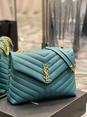 YSL Loulou medium quilted blue leather shoulder bag - 3