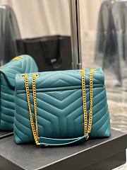 YSL Loulou medium quilted blue leather shoulder bag - 4