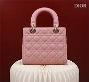 Dior lady small pink leather gold hardware bag - 2