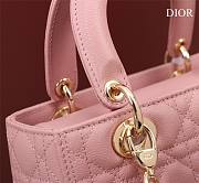 Dior lady small pink leather gold hardware bag - 3