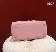 Dior lady small pink leather gold hardware bag - 5