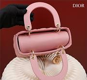 Dior lady small pink leather gold hardware bag - 6