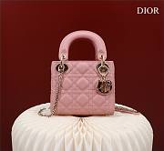 Dior lady mini pink leather gold hardware bag - 1