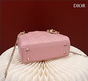 Dior lady mini pink leather gold hardware bag - 6