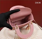 Dior lady mini pink leather gold hardware bag - 2