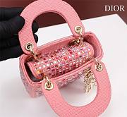 Dior micro lady metallic pink multicolor crystals bag - 5