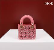 Dior micro lady metallic pink multicolor crystals bag - 6