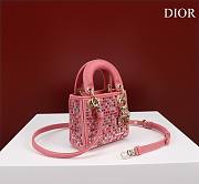 Dior micro lady metallic pink multicolor crystals bag - 4
