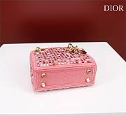 Dior micro lady metallic pink multicolor crystals bag - 3