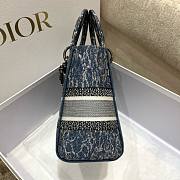 Dior Lady D-Lite Blue Denim Embroidery Effect Bag - 2