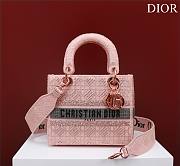 Dior pink beaded cannage embroidery bag - 1