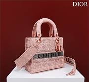 Dior pink beaded cannage embroidery bag - 5