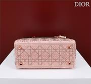 Dior pink beaded cannage embroidery bag - 3