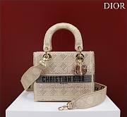 Dior beige beaded cannage embroidery bag - 1