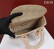 Dior beige beaded cannage embroidery bag - 4