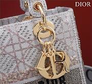 Dior gray beaded cannage embroidery bag - 5