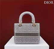 Dior gray beaded cannage embroidery bag - 2