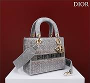 Dior gray beaded cannage embroidery bag - 3