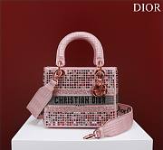 Dior pink beaded cannage embroidery multicolor bag - 1