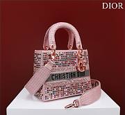 Dior pink beaded cannage embroidery multicolor bag - 6