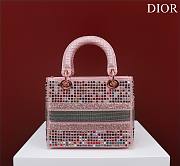 Dior pink beaded cannage embroidery multicolor bag - 5