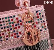 Dior pink beaded cannage embroidery multicolor bag - 3