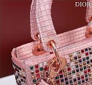 Dior pink beaded cannage embroidery multicolor bag - 2