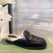 GUCCI shearling-lined leather flat - 5