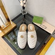 GUCCI white shearling-lined leather flat - 3