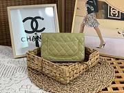 Chanel Woc CC chain green leather bag - 4