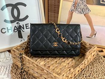 Chanel Woc CC chain black leather bag