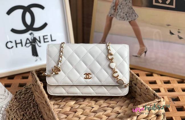 Chanel Woc CC chain white leather bag - 1