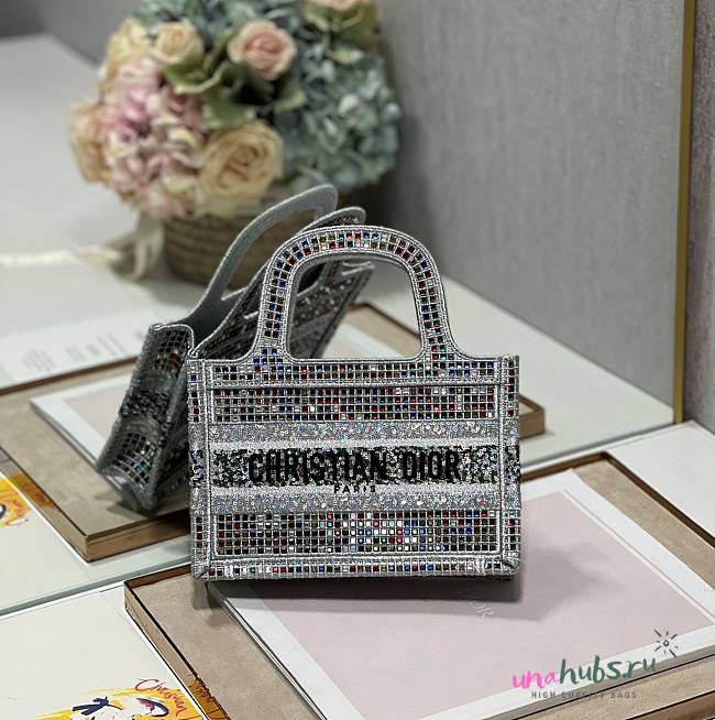 Dior book tote glitter mini bag - 1