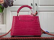 Louis Vuitton Hot Pink Crocodile Capucines PM - 3