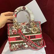 Dior Medium Lady D-Lite Bag In Multicolor Butterfly Embroidery - 3