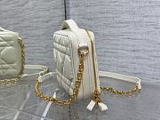 Dior caro box chain white quilted calfskin bag - 6