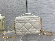 Dior caro box chain white quilted calfskin bag - 3